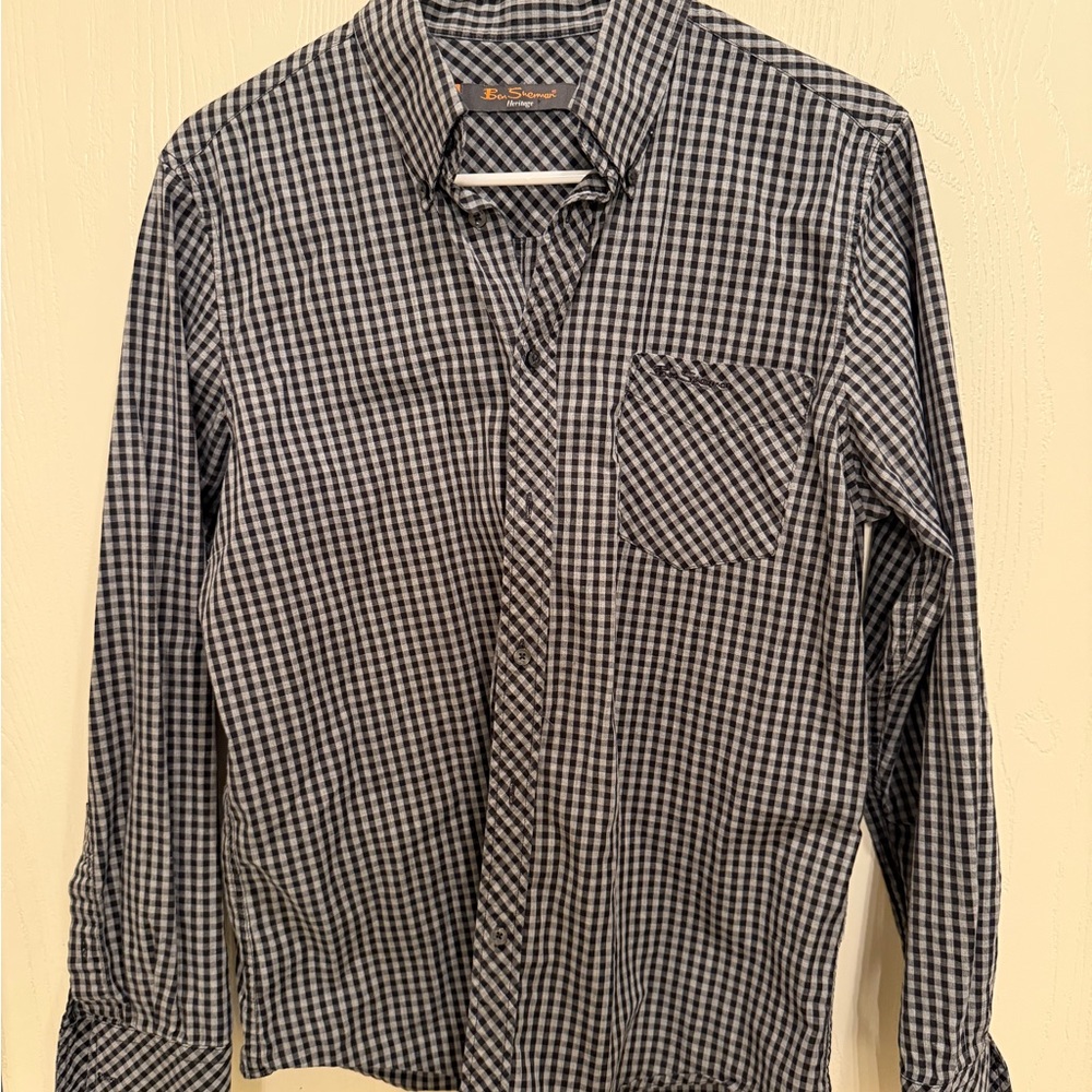 Ben Sherman Black and White Checkered Shirt